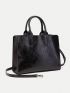 Small Top Handle Bag Black Minimalist For Daily