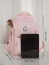 Medium Classic Backpack Expression Patch Pocket Front For School