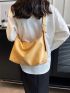 Medium Hobo Bag Yellow Minimalist Adjustable Strap For Daily