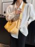 Medium Hobo Bag Yellow Minimalist Adjustable Strap For Daily