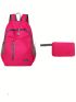 Neon Pink Laptop Backpack Zip Front Foldable