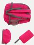 Neon Pink Laptop Backpack Zip Front Foldable