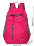 Neon Pink Laptop Backpack Zip Front Foldable