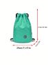 Letter Patch Decor Drawstring Backpack Medium Green