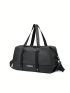 Letter Graphic Travel Bag Double Handle Black Gym Bag