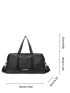 Letter Graphic Travel Bag Double Handle Black Gym Bag