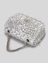 Rhinestone Decor Square Bag Mini Flap For Party