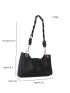 Crocodile Embossed Baguette Bag Small Black