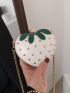 Mini Studded Decor Strawberry Design Novelty Bag