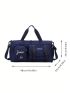 Letter Graphic Travel Bag Double Handle For Gym