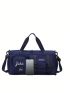 Letter Graphic Travel Bag Double Handle For Gym