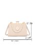 Faux Pearl Beaded Square Bag Kiss Lock For Party