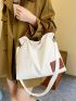 Simple Canvas Shoulder Bag, Large Capacity All-Match Satchel Bag, Trendy Crossbody Bag