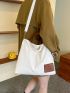 Simple Canvas Shoulder Bag, Large Capacity All-Match Satchel Bag, Trendy Crossbody Bag