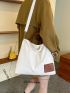 Simple Canvas Shoulder Bag, Large Capacity All-Match Satchel Bag, Trendy Crossbody Bag