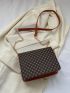 Geometric Pattern Square Bag Flap Mini Vintage