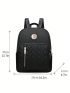 Quilted Classic Backpack Large Capacity Black