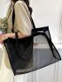 Minimalist Beach Bag Oversized Black