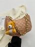 Quilted Hobo Bag Small With Bag Charm Zipper