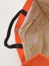 Letter Graphic Shopper Bag Small Linen Neon Orange