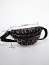 Leopard Pattern Fanny Pack Medium Zipper