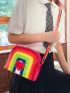 Rainbow Striped Pattern Dome Bag Small Zipper