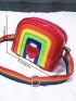 Rainbow Striped Pattern Dome Bag Small Zipper