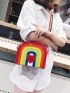 Rainbow Striped Pattern Dome Bag Small Zipper