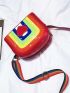 Rainbow Striped Pattern Dome Bag Small Zipper