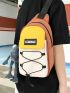 Colorblock Sling Bag Mini Drawstring Design Zipper