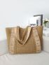 Minimalist Straw Bag Oversized Double Handle Vacation