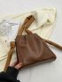 Minimalist Ruched Bag Small Brown