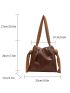 Minimalist Ruched Bag Small Brown