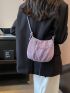 Chain Decor Ruched Bag Small Purple