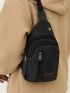 Fashion Canvas Multi-function Chest Bag, Casual Work Small Backpack Phone Bag