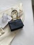 Minimalist Square Bag Small Flap Black