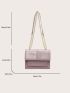 Mini Flap Square Bag Stitch Detail Minimalist