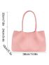 Litchi Embossed Top Handle Bag Stitch Detail Double Handle For Daily