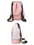 Colorblock Drawstring Backpack Medium Wet Dry Separation