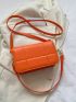 Minimalist Square Bag Mini Flap Neon Orange