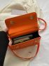 Minimalist Square Bag Mini Flap Neon Orange