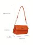 Minimalist Square Bag Mini Flap Neon Orange