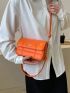 Minimalist Square Bag Mini Flap Neon Orange