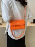 Minimalist Square Bag Mini Flap Neon Orange