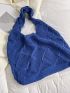 Minimalist Crochet Bag Small Blue Beach Bag