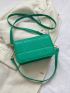 Minimalist Square Bag Mini Flap Green