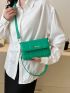 Minimalist Square Bag Mini Flap Green