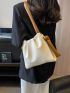 Minimalist Ruched Bag Small Beige