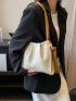 Minimalist Ruched Bag Small Beige