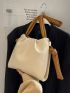 Minimalist Ruched Bag Small Beige